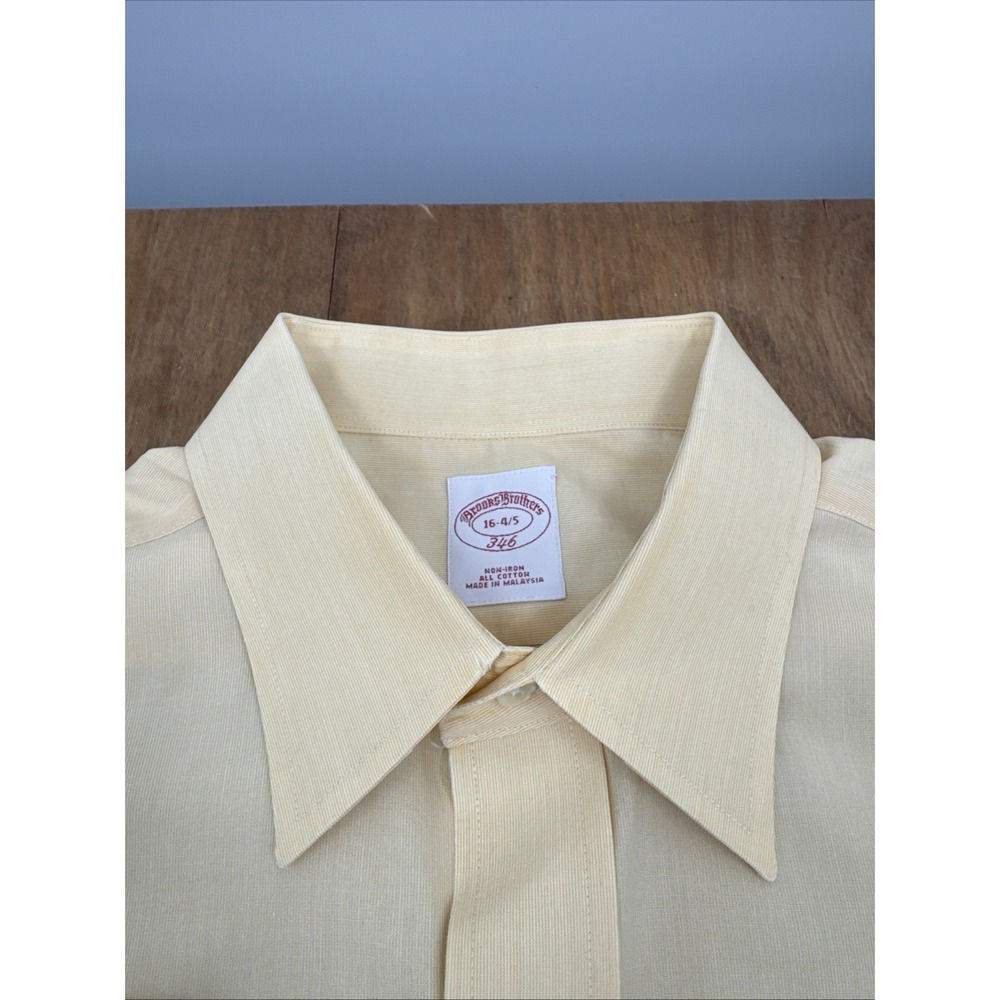 Brooks Brothers 346 Long Sleeve Dress Shirt Men's 16 34/35 Yellow Casual Preppy - Picture 4 of 9